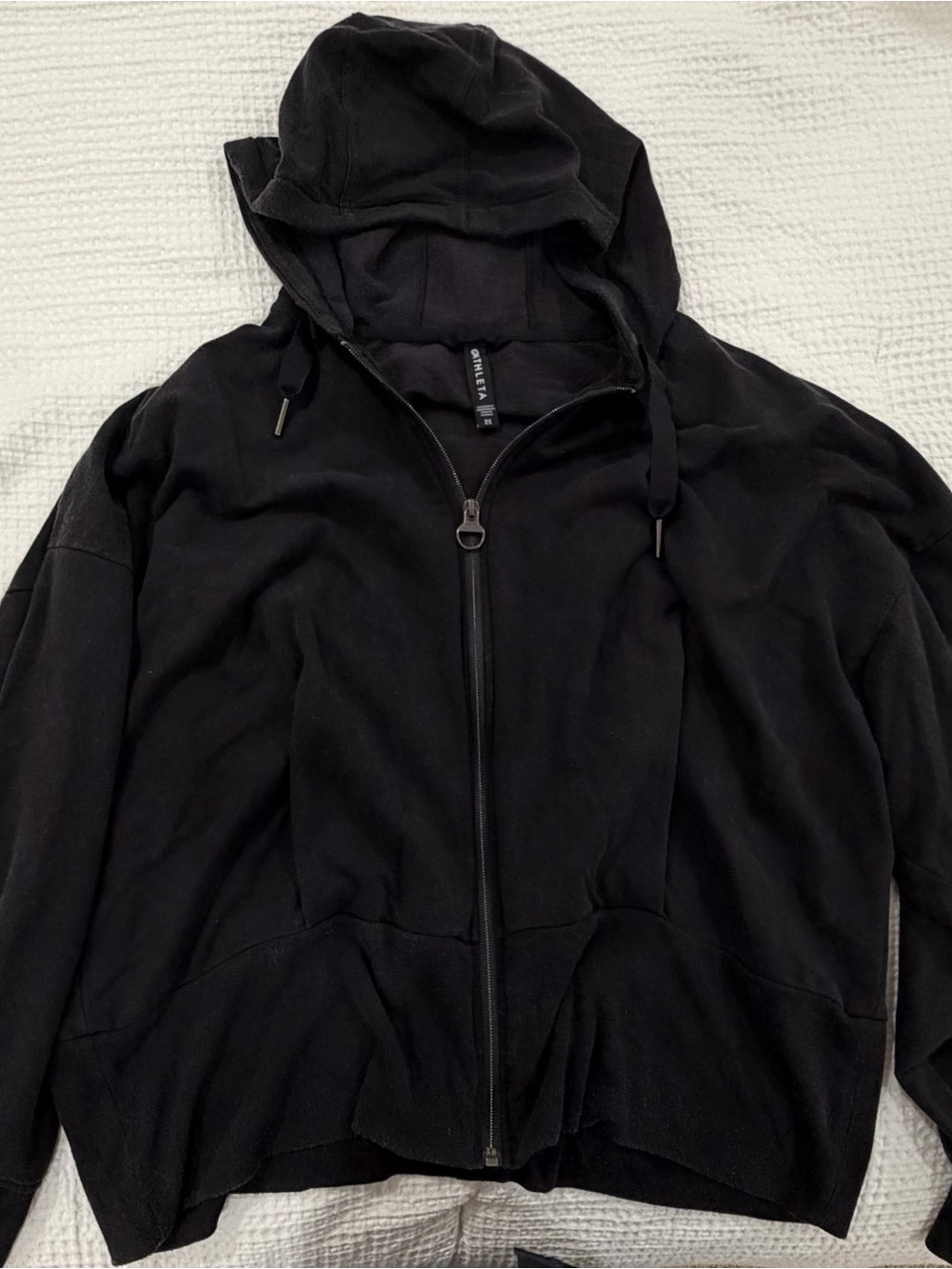 Athleta - Black Full-Zip Hooded Jacket - Unbranded